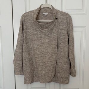 Elegant Taupe Long Sleeve Top